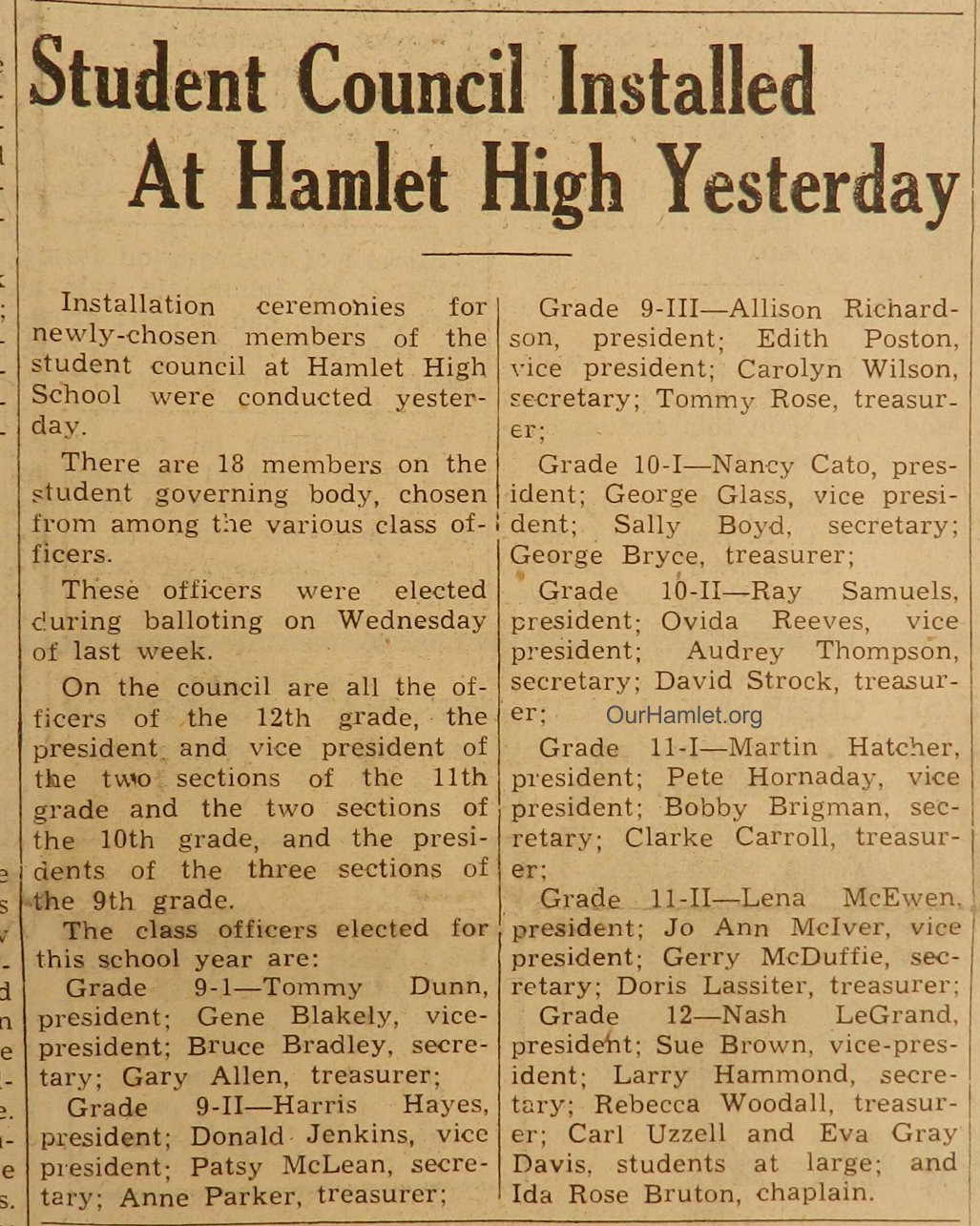 1951 HHS Student Council OH.jpg