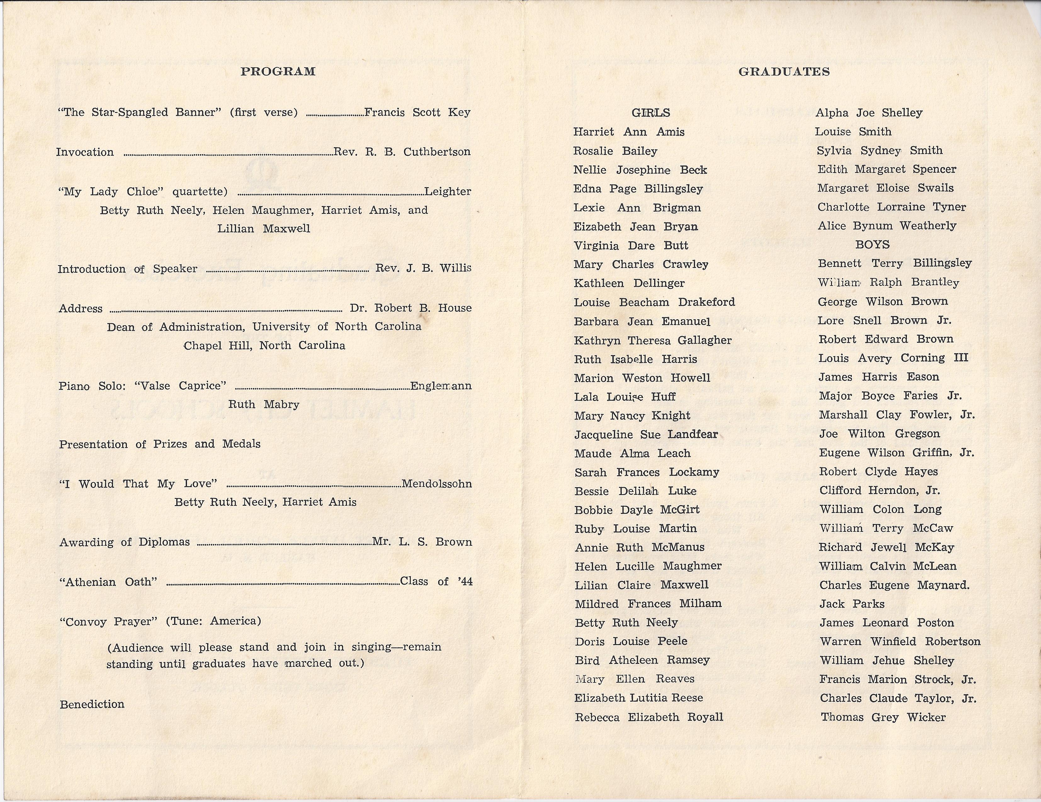 1944-5-30 Hamlet High Commencement p2.jpg