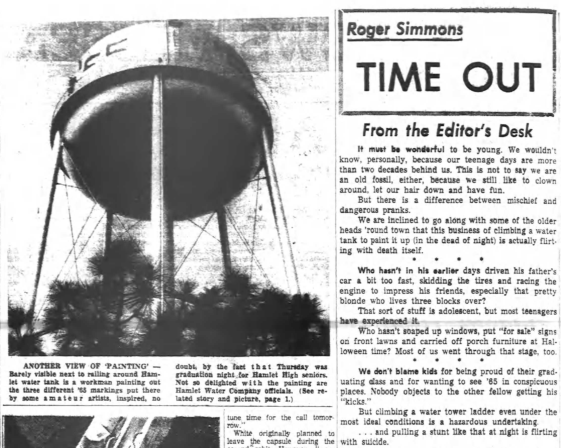 1965 June 4 Water tank prank 2.jpg
