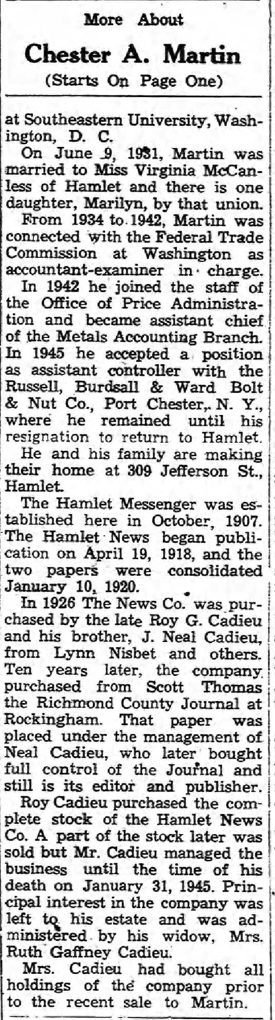 1947 Chester Martin buys Hamlet News b.jpg