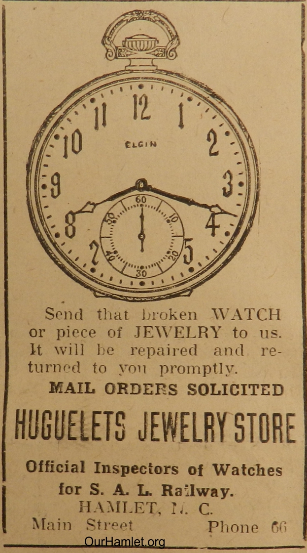 1928 Huguelets ad OH.jpg