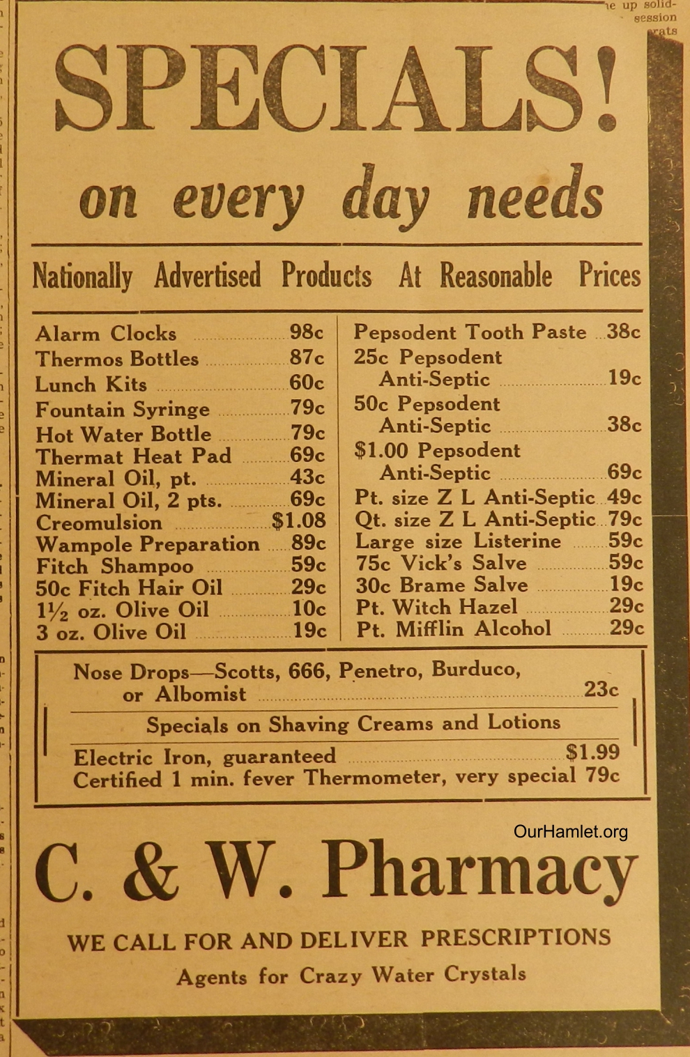 1935 C and W Pharmacy OH.jpg