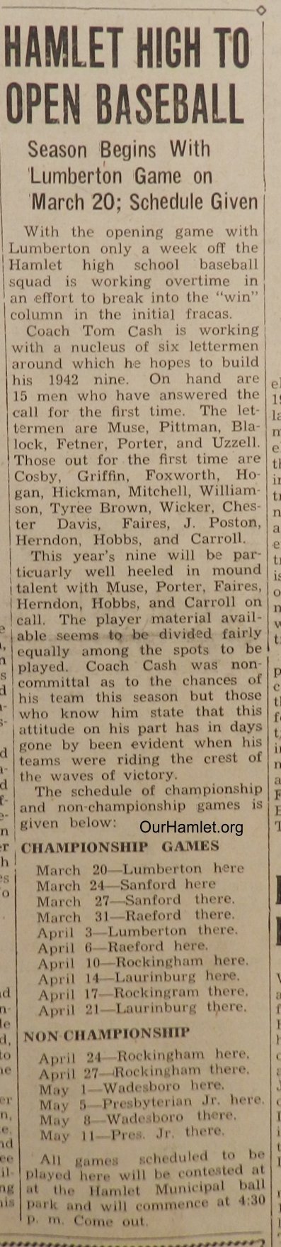 1942 Hamlet High Baseball OH.jpg