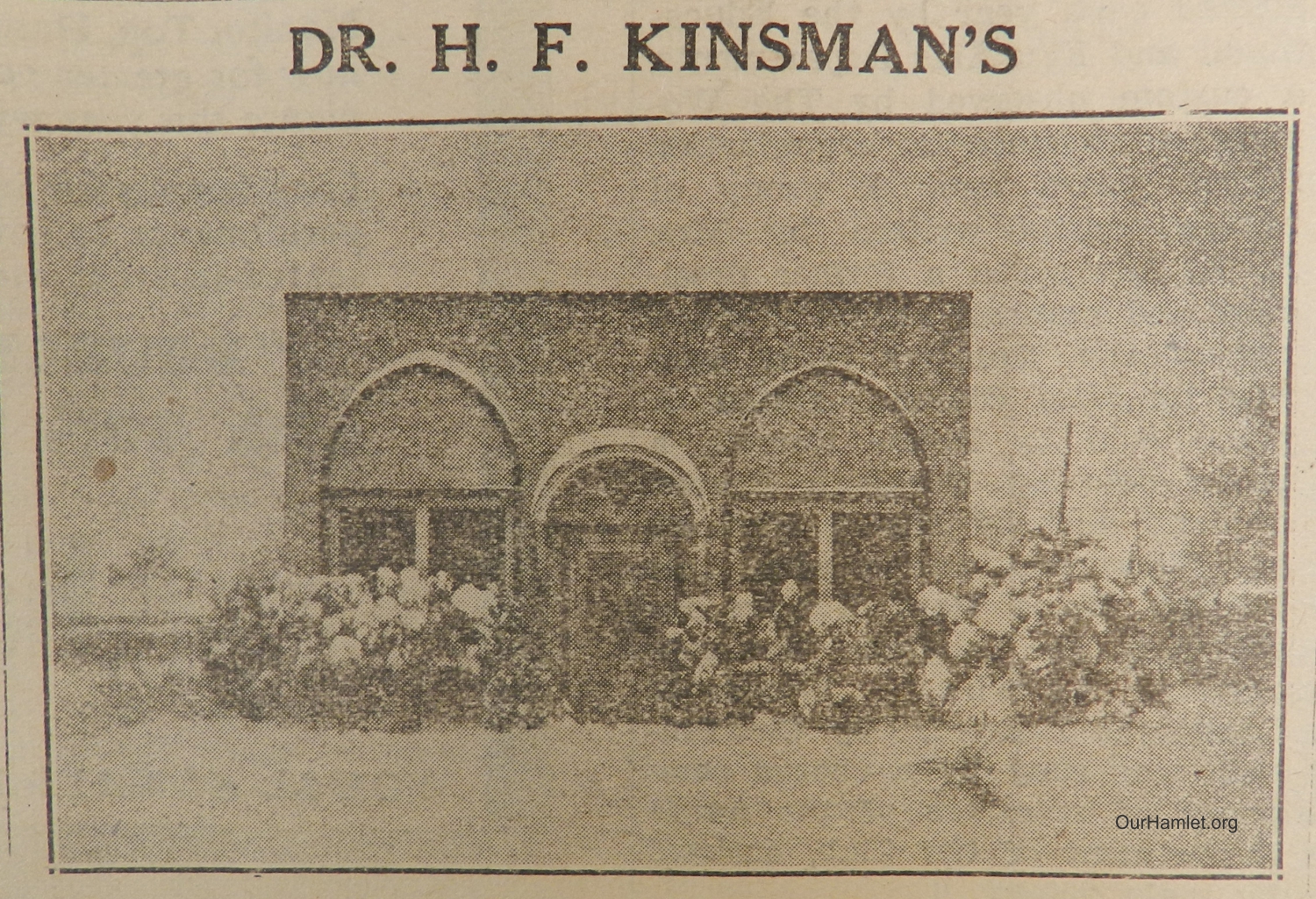 1936 Dr H F Kinsman OH.jpg