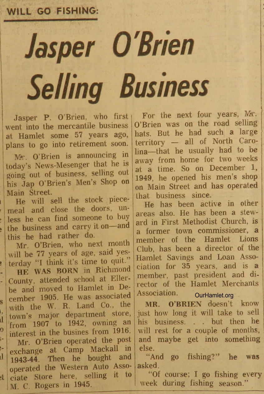 1963 Obriens store closing OH.jpg