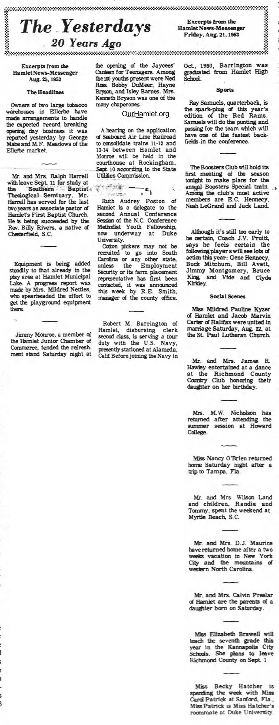 1953 Aug 25 The Yesterdays OH.jpg