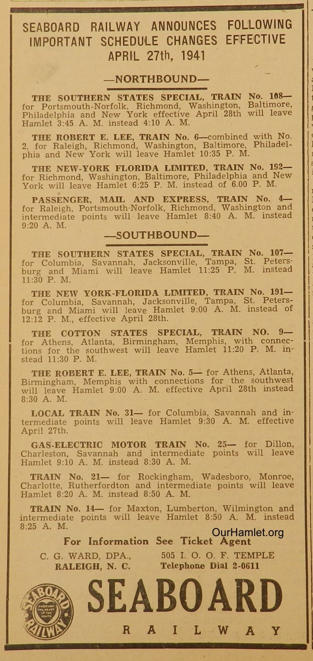 1941 Seaboard Railway Schedule OH.jpg