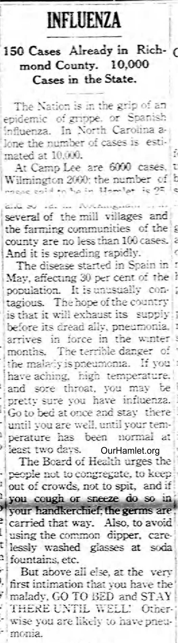 Rockingham NC Post Dispatch October 3, 1918 OH.jpg