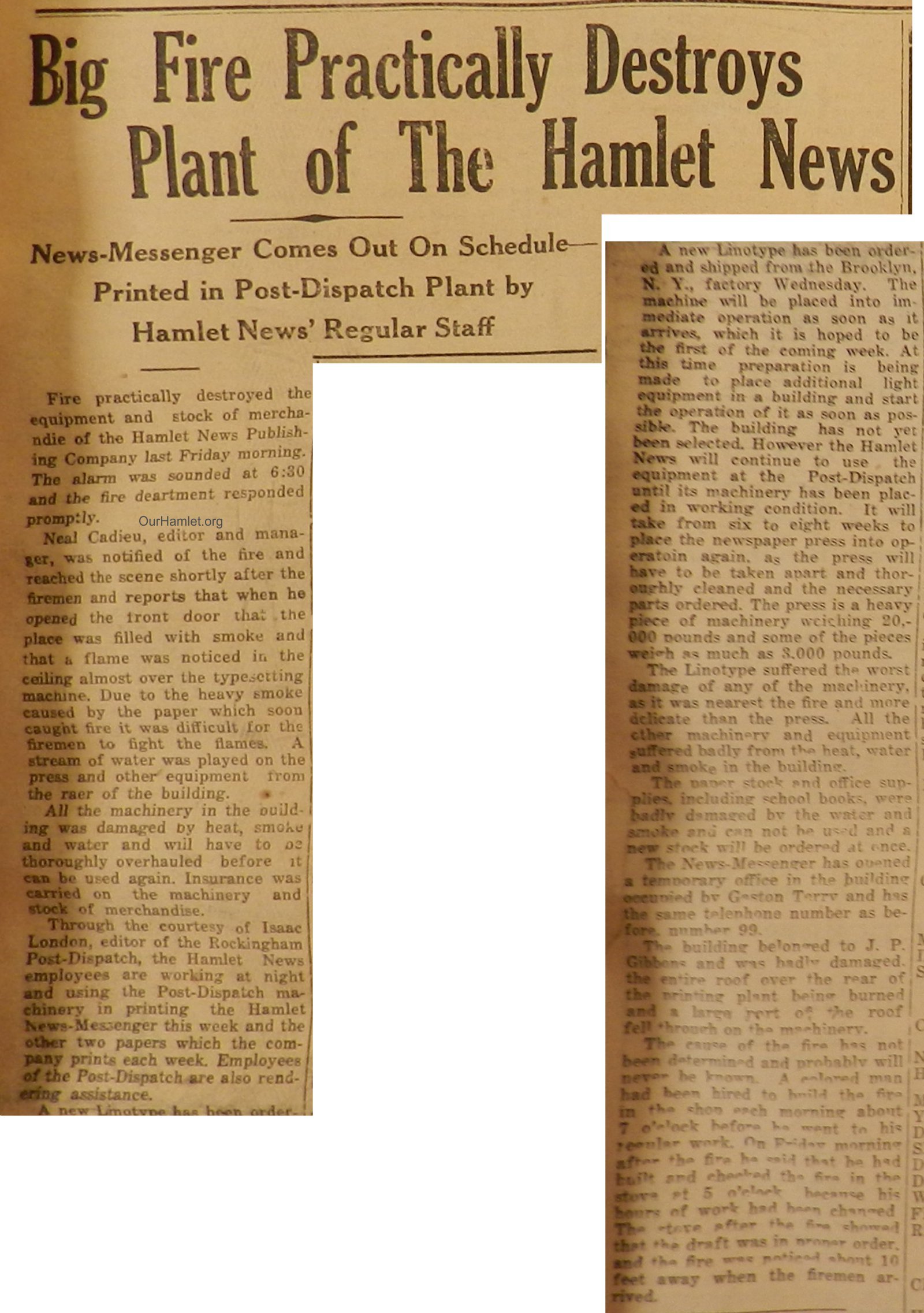 1934 Hamlet News Fire OH.jpg
