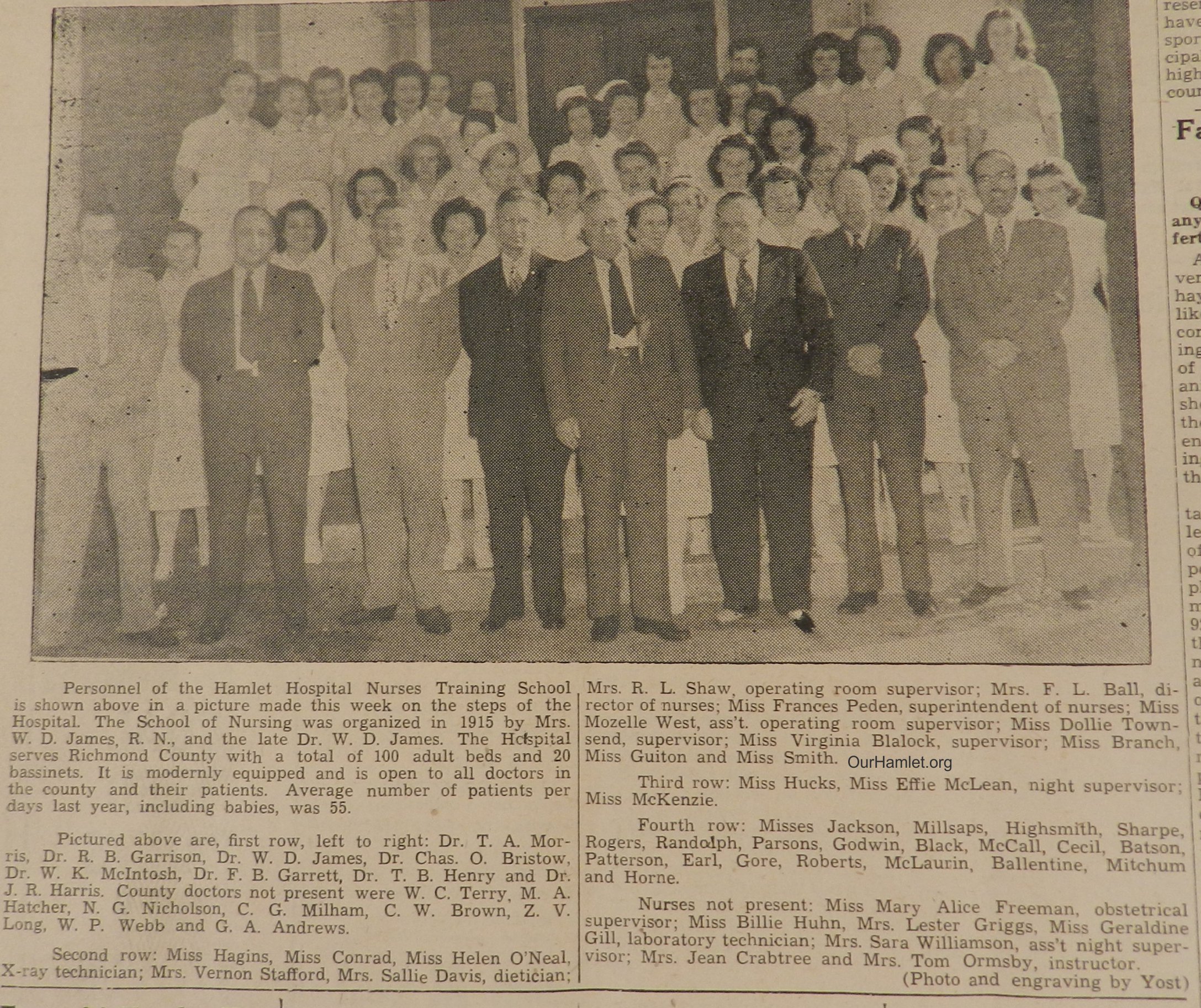 1947 Hamlet Hospital Staff OH.jpg