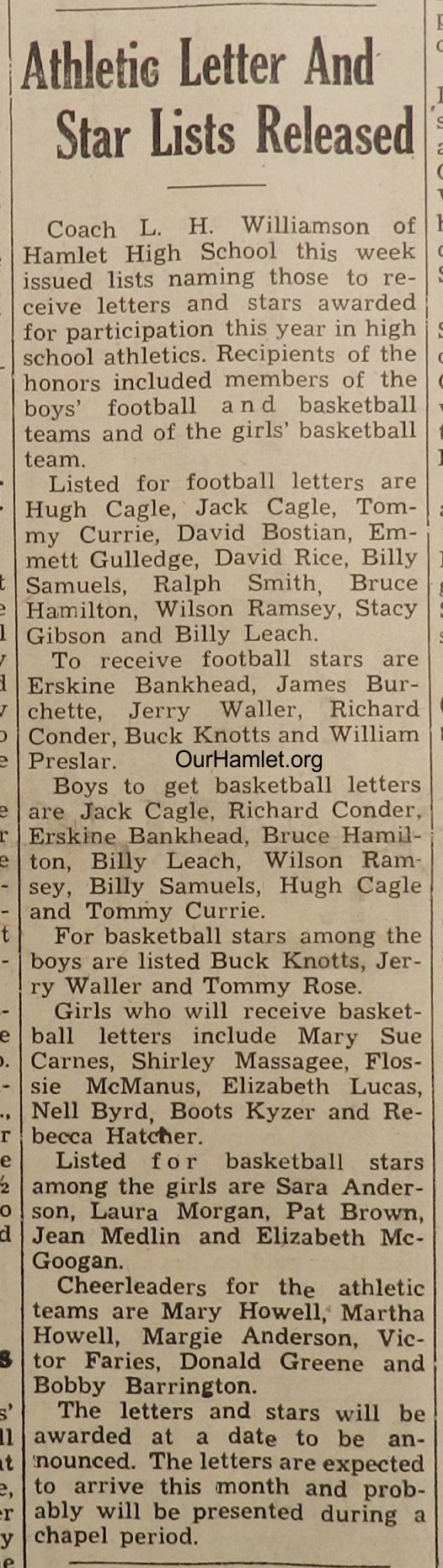 1948 HHS Athletic letters OH.jpg