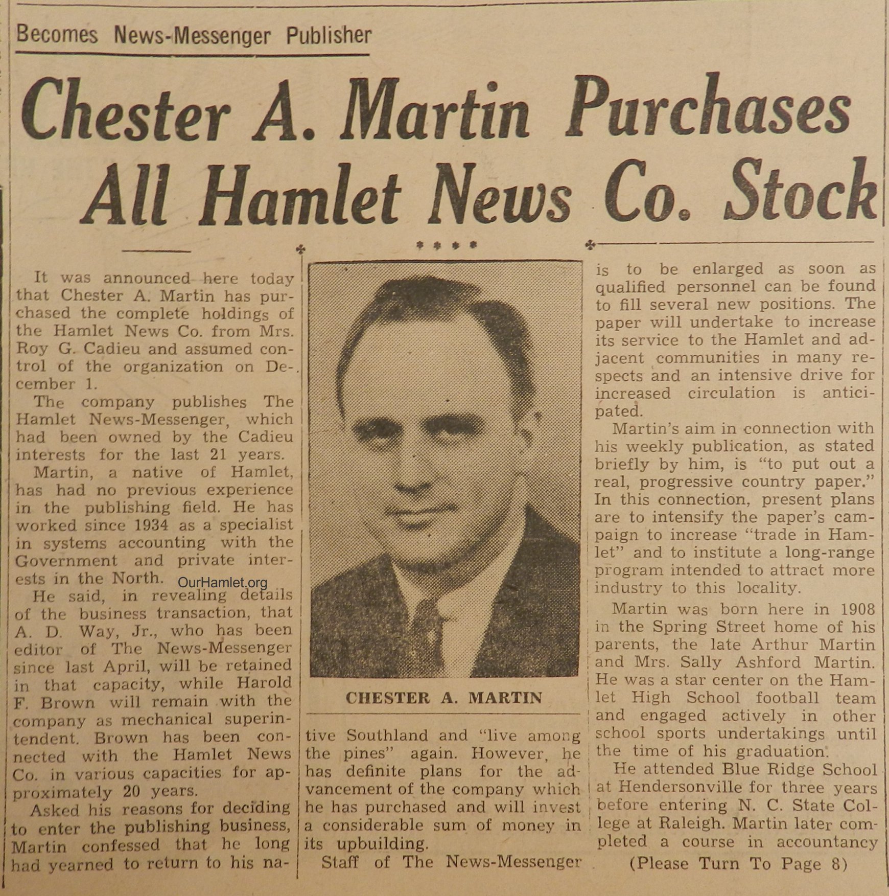 1947 Barney Martin Hamlet News OH.jpg