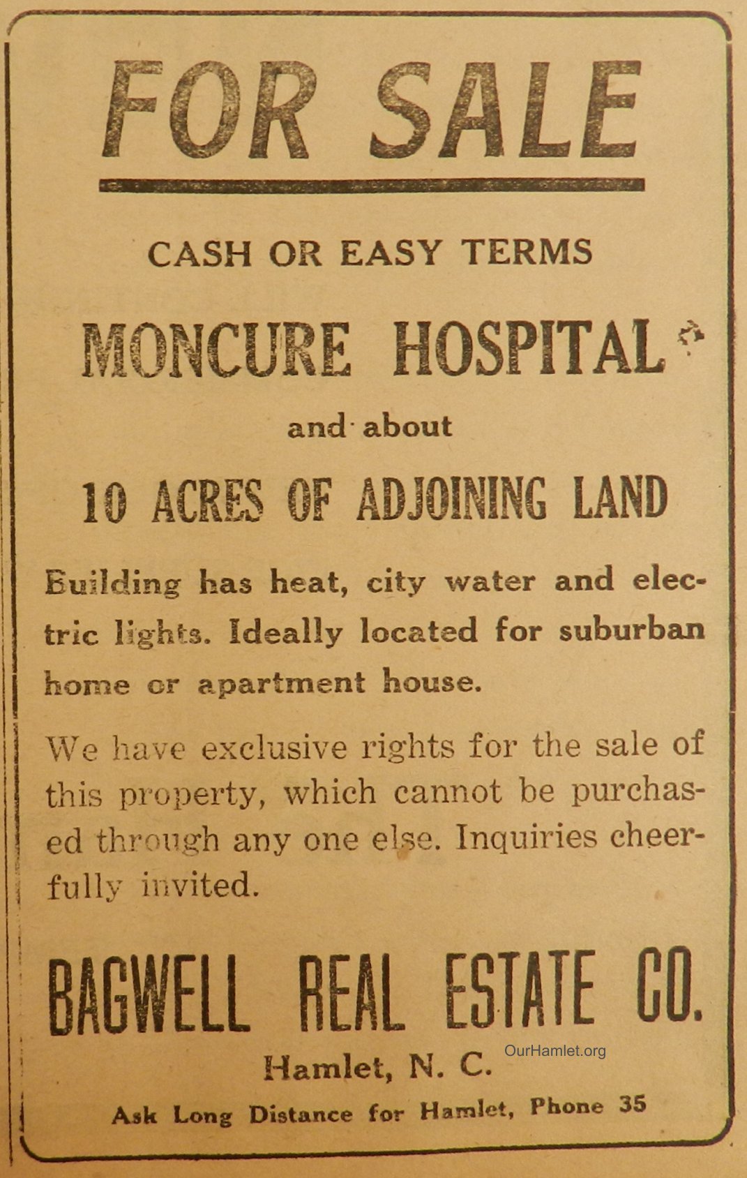 1934 Moncure Hospital OH.jpg