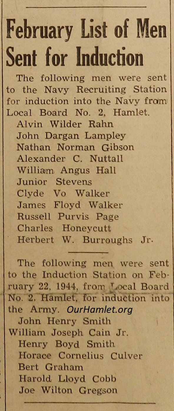 1944 Feb. Induction list OH.jpg