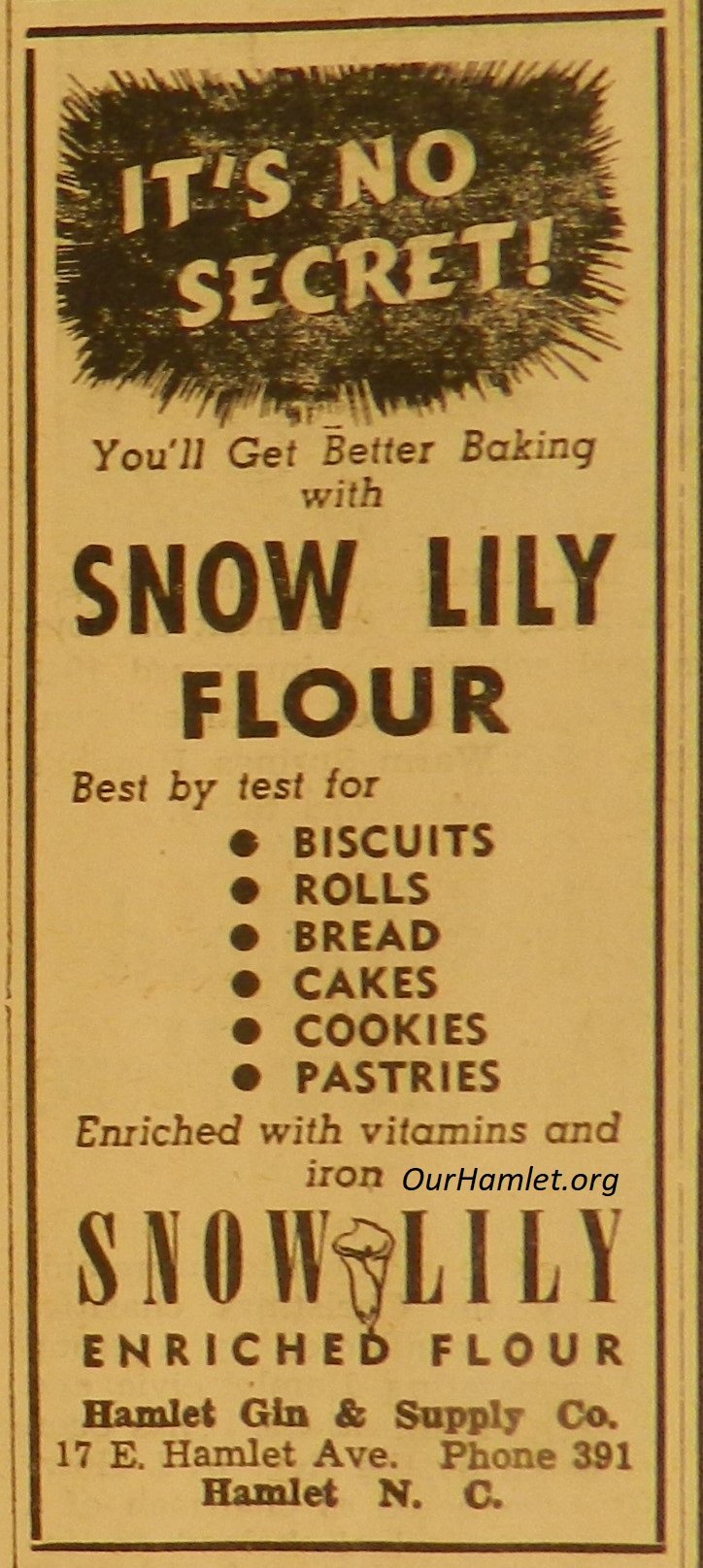 1949 Snow Lilly flour OH.jpg