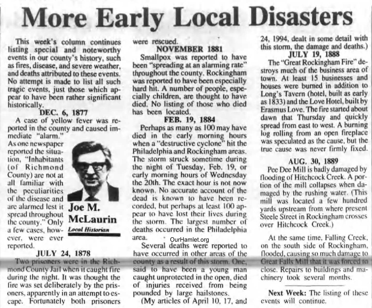 Joe McLaurin More local Early Disasters OH.jpg