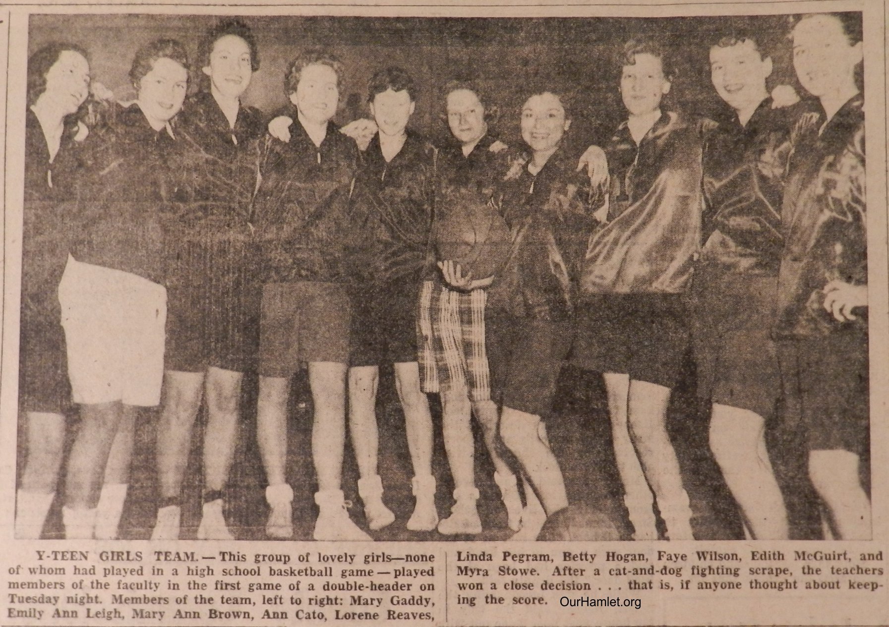 1957 HHS Y Teen Girls Team OH.jpg