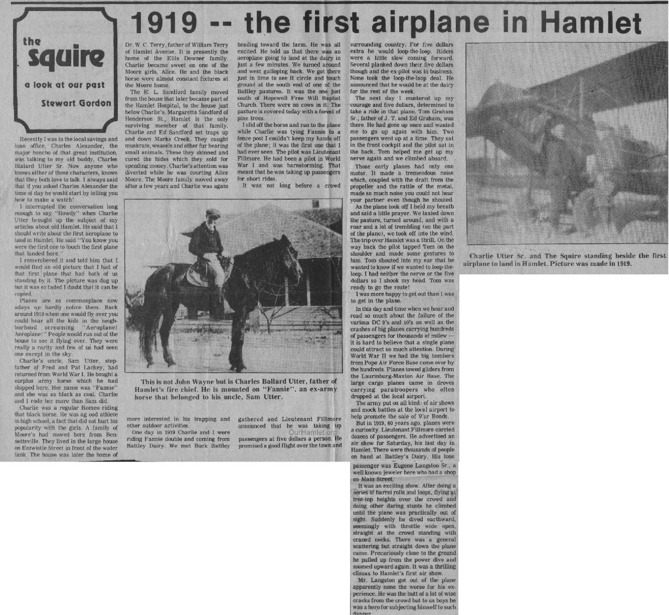 The Squire - 1919 First Airplane in Hamlet OH